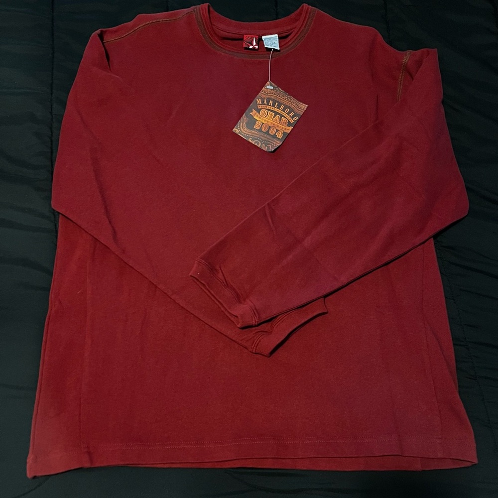 Marlboro Men's Deep Red Long Sleeve Shirt